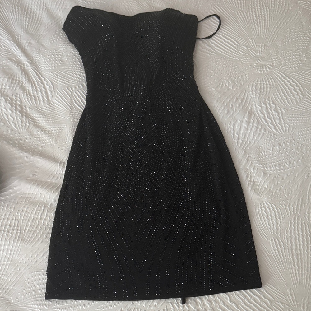 Windsor Black Strapless Dress with Sparkle